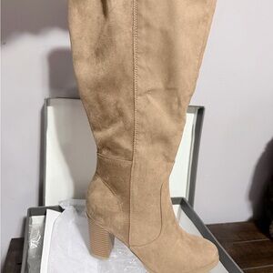 Style & Co. Camel Suede Heeled Boots